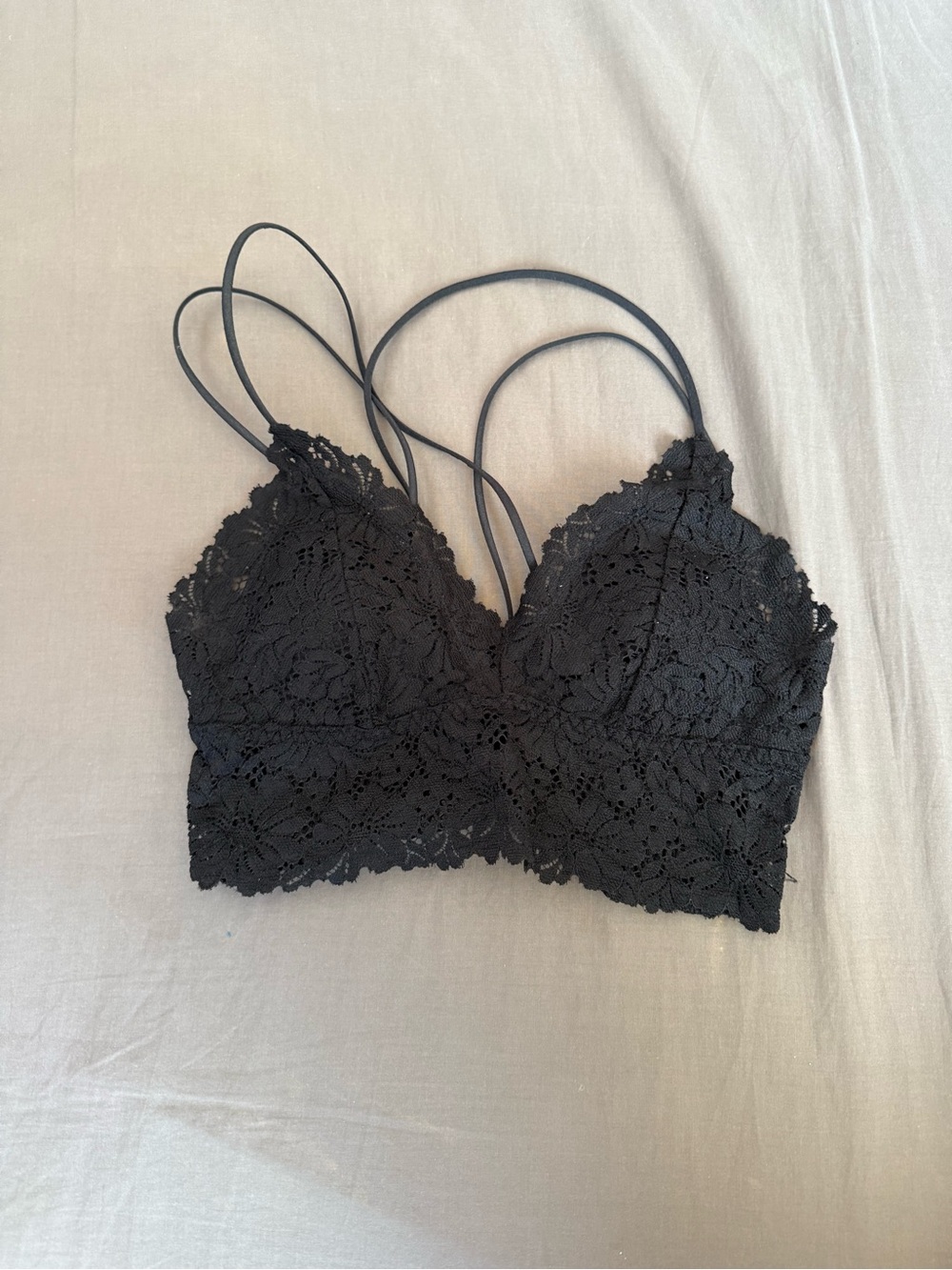 PINK Victoria’s Secret Lace Bralette with Strappy Back - Black Size Small S